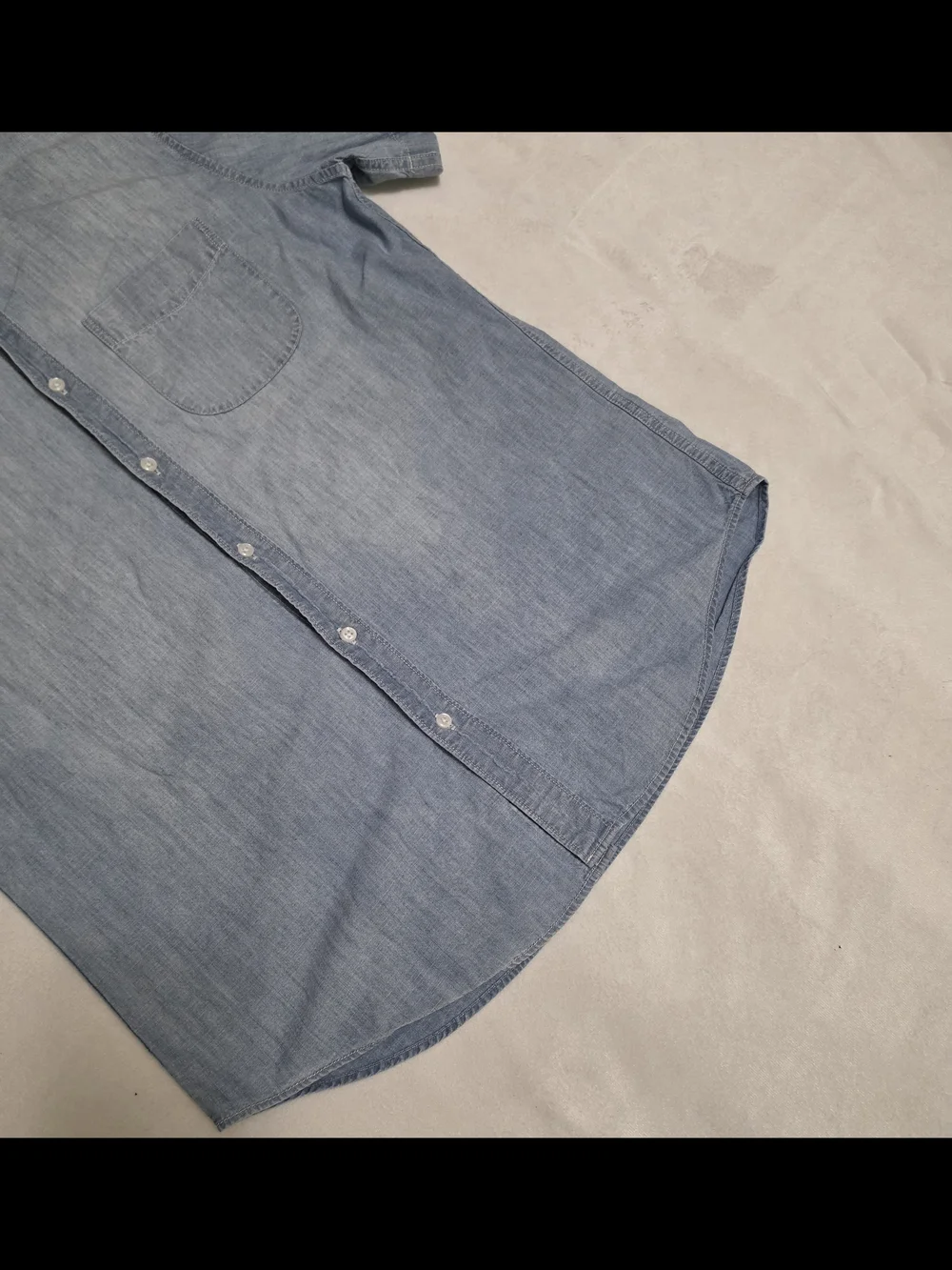 J.Crew Jeans Classic Fit Chambray Denim Short Sleeve Shirt Mens Medium Blue